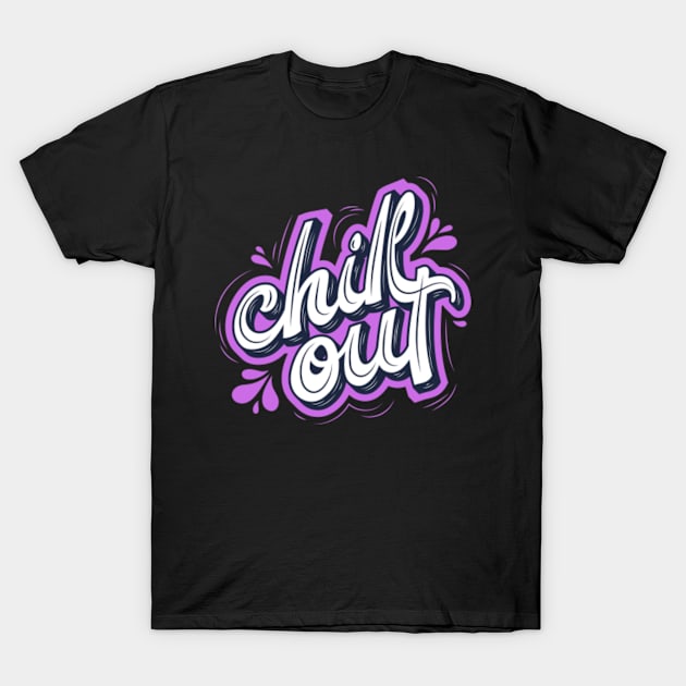 Chill Out Purple T-Shirt by Pun Icons